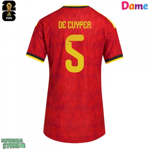 Belgien Maxim De Cuyper #5 Replika Hjemmebanetrøje Dame VM 2026 Kortærmet